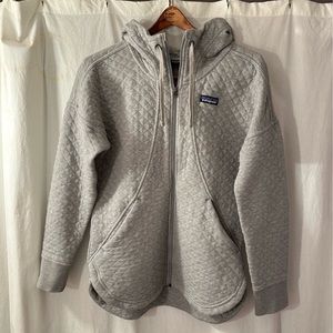 Patagonia Grey Quilted Full-Zip Hooded Jacket